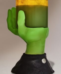 Glow-in-the-Dark Franken Hand Pedestal 3-Wick Candle Holder